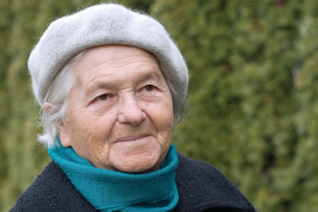 a happy elderly person.